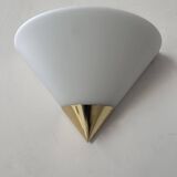 Vintage wall lamp, opaline and brass, Germany 1980s