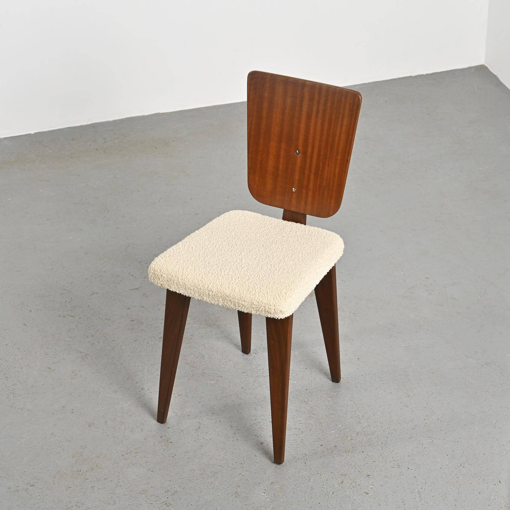 Bouclette fabric chair by André Sornay, circa 1955