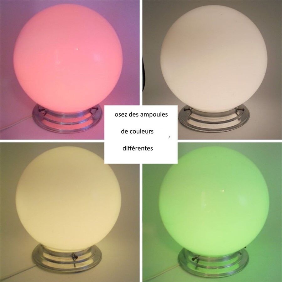 Opaline globe lamp