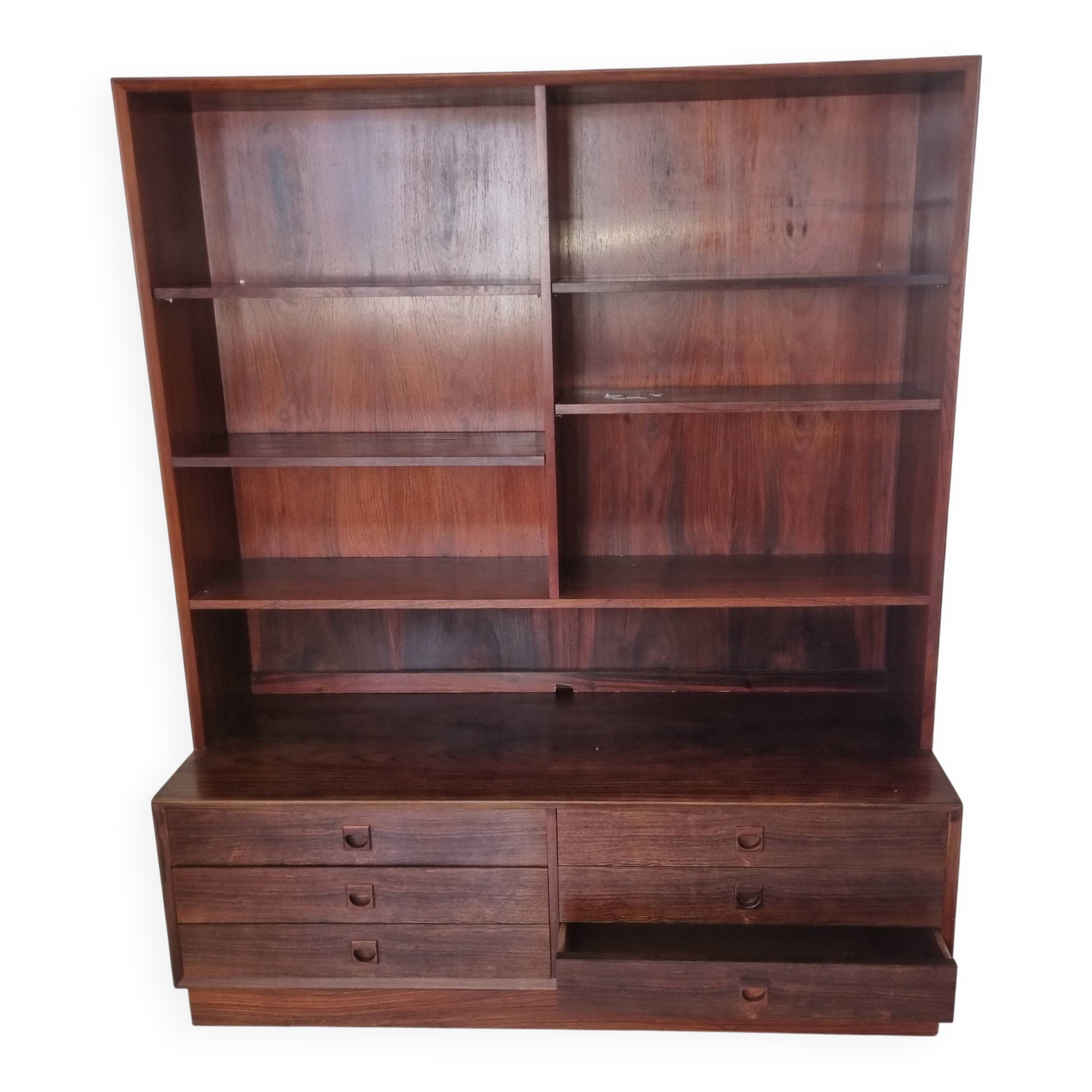 Enfilade plus bibliotheque palissandre de rio