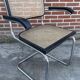 Set of 4 chairs model B64 Cesca with armrests in Black and Chrome