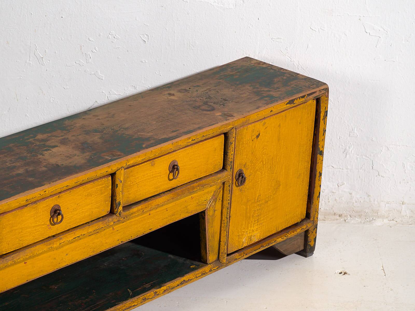 Antique yellow TV cabinet (c.1900)