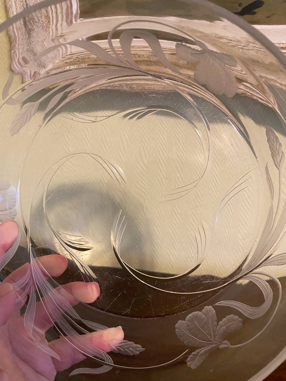 antique crystal catchall