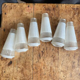 6 wall lamps cones art deco glass