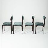4 chaises en bois et velours Gibelli Giuseppe