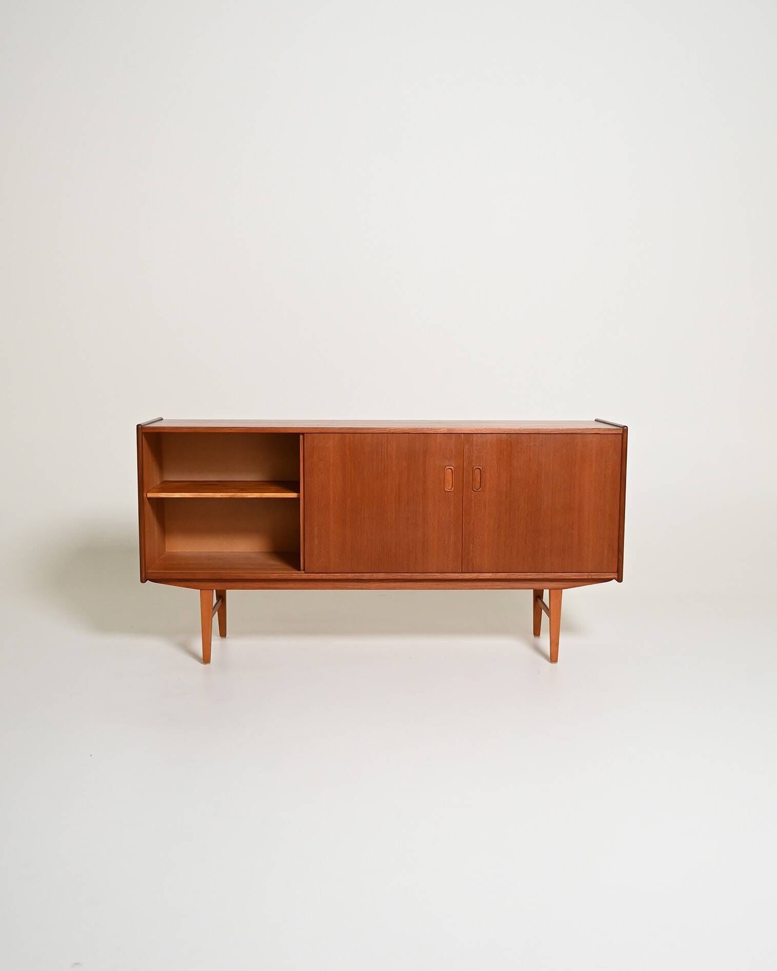 Scandinavian teak sideboard with sliding doors, 1960s