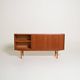 Scandinavian teak sideboard with sliding doors, 1960s