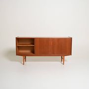 Scandinavian teak sideboard with sliding doors, 1960s