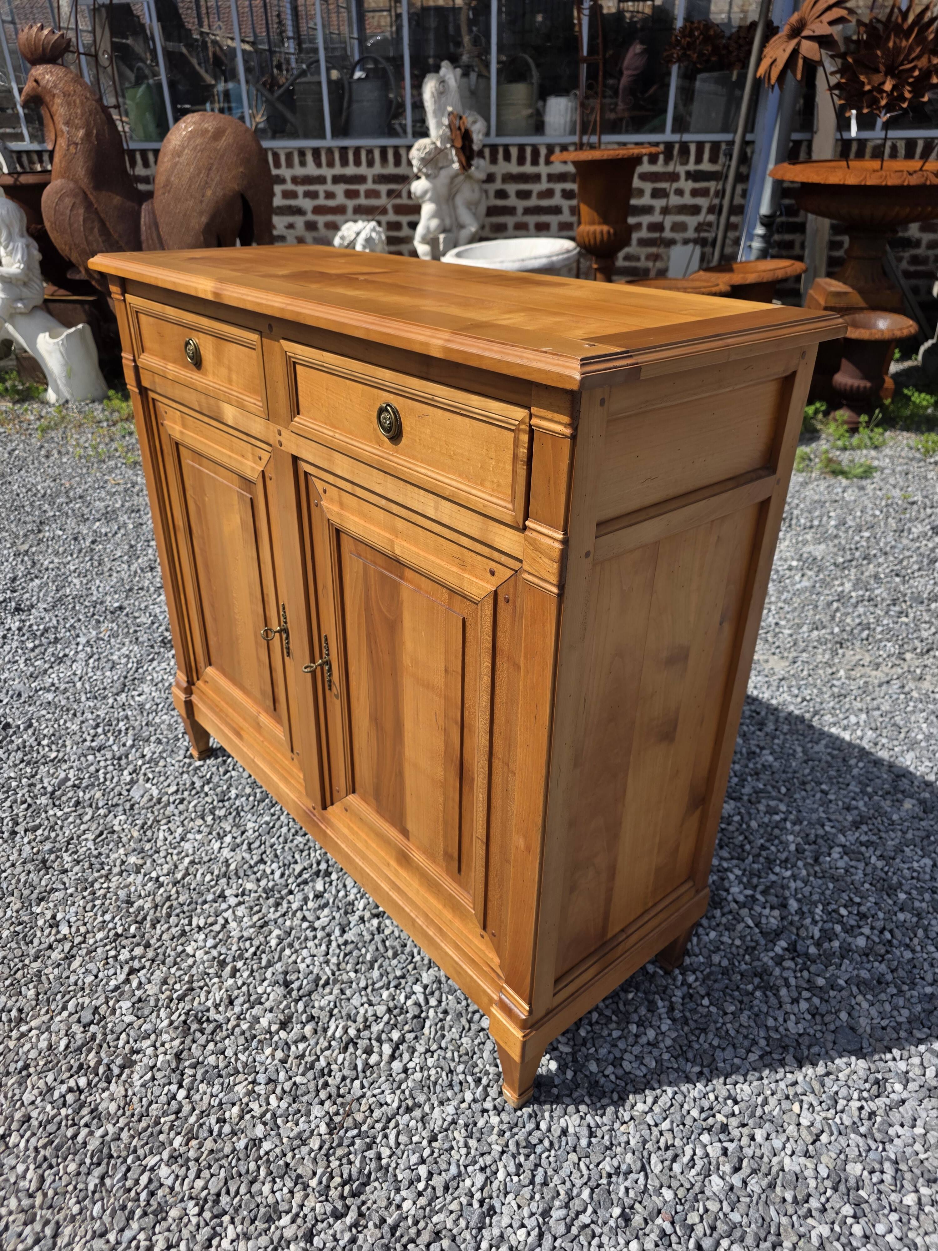 Louis XVI style buffet in solid cherry wood from the mid-20th century.
