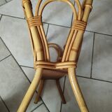 Vintage bamboo and rattan magazine rack from the 70s