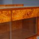 Vintage dressing table with burl veneer, large mirror and storage cabinets