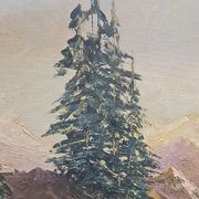 Mountain Landscape Painting By Batoni, mid-century
