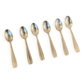 6 small vintage silver metal spoons 1960