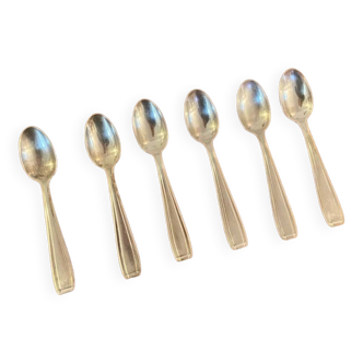 6 petites cuillères en métal argenté vintage 1960
