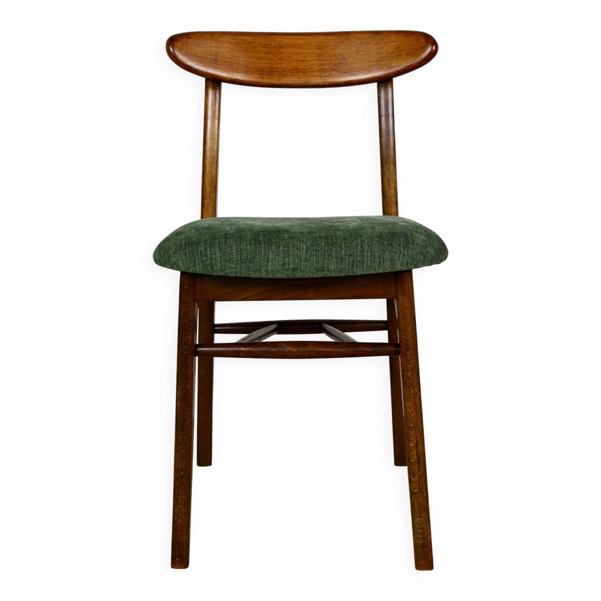 Hałas vintage chair green - wooden backrest