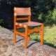 4 solid elm chairs Maison Regain, France 1970s