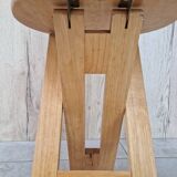 Folding pine stool - Design attributed to Adrian Reed or Pierre Lota - 1980
