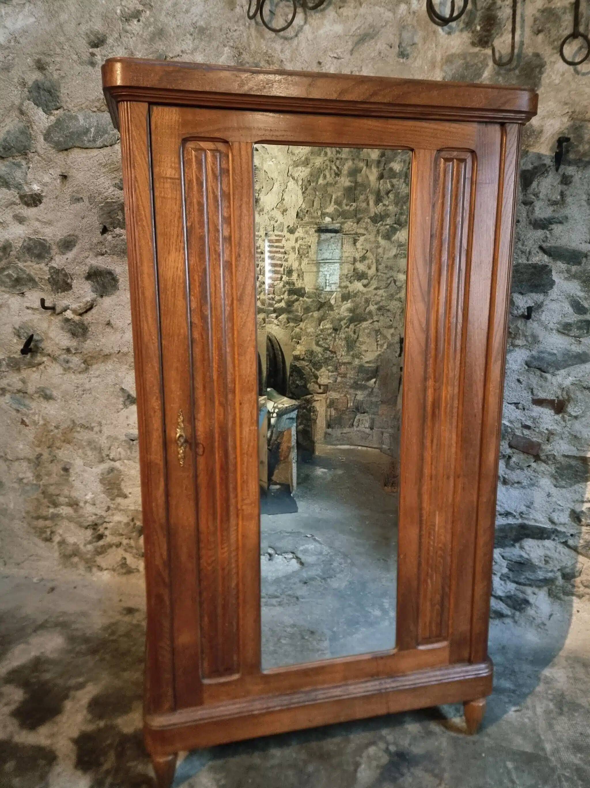 French antique oak wardrobe from the 1930s.