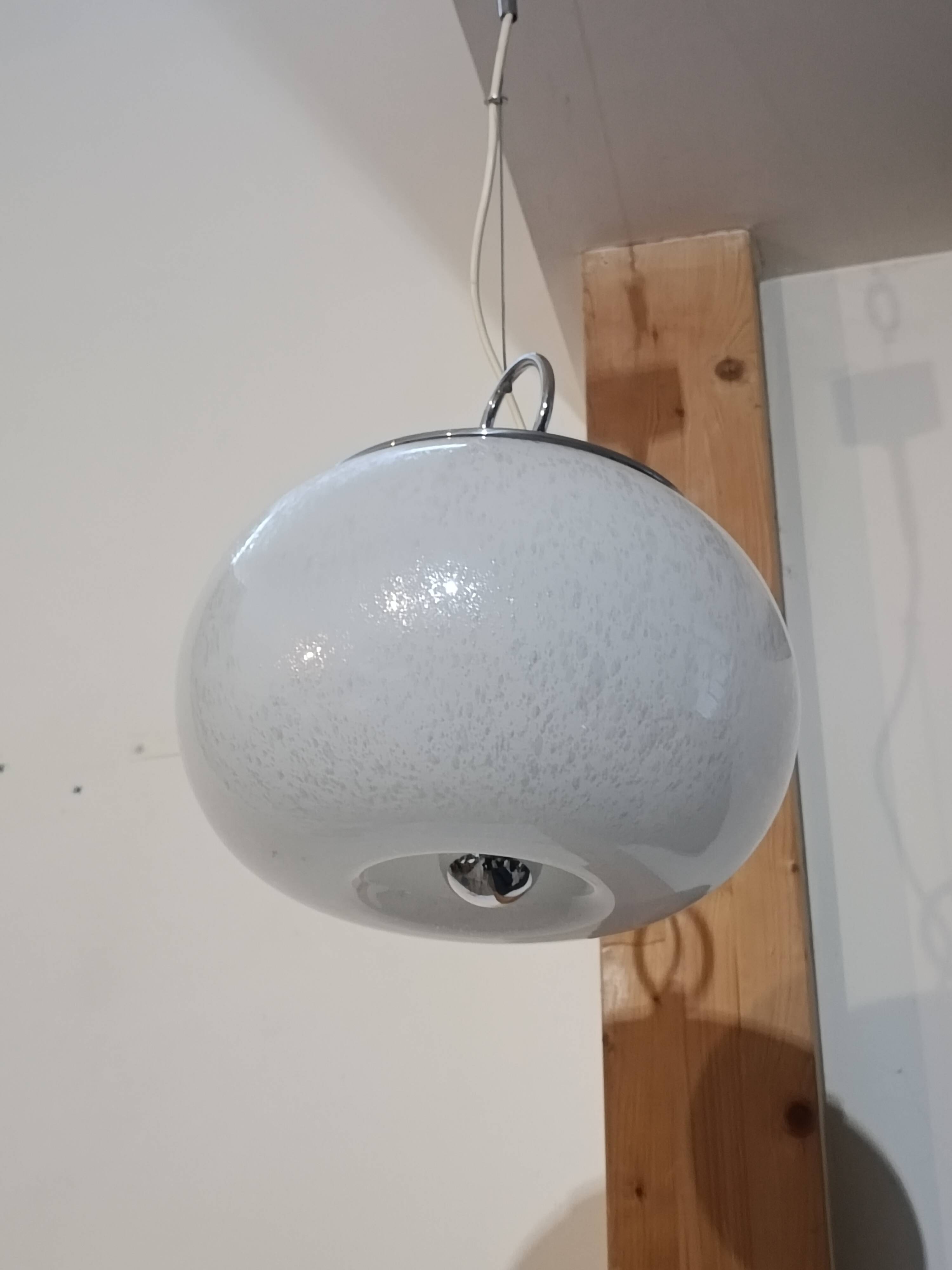 Suspended glass lamp Murano by Mazzega 1970s