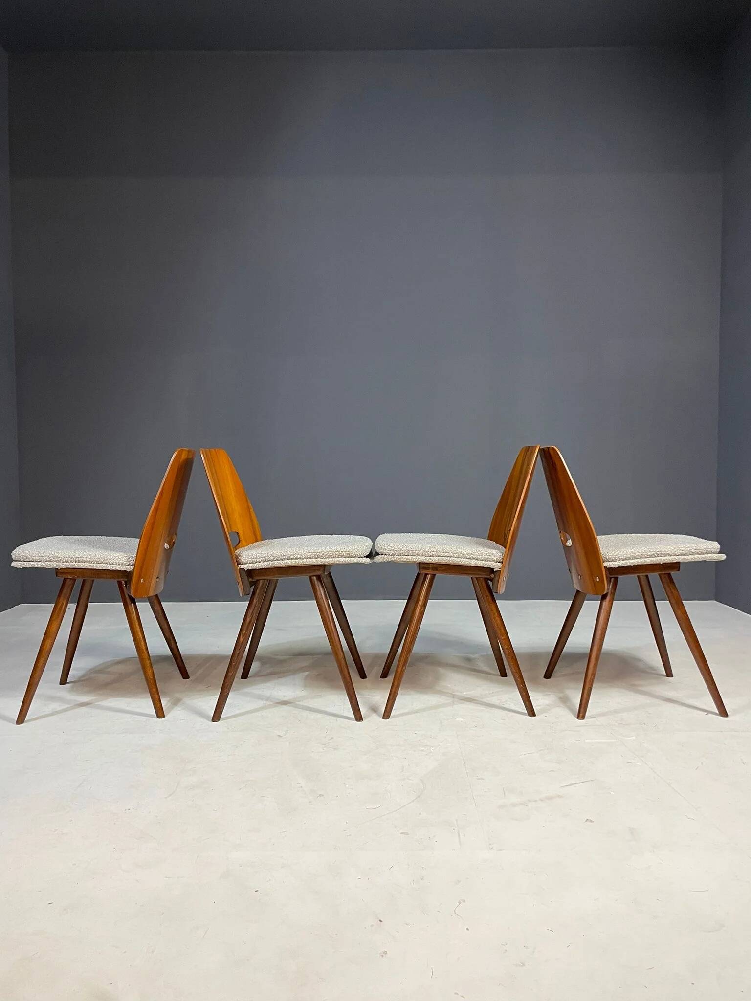 Set of four Tatra dining chairs, Czechoslovakia, 1960s