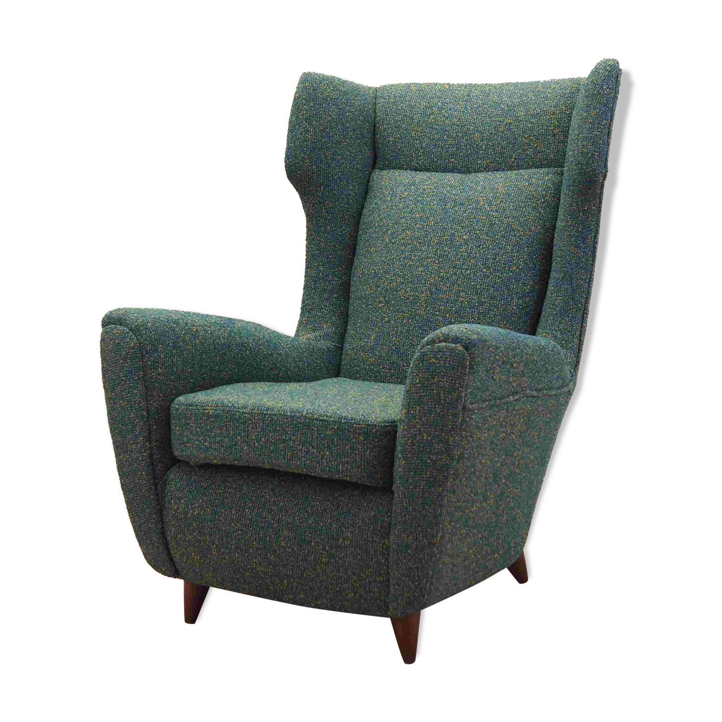 Green armchair, Italian design, 1970s, production: Italy