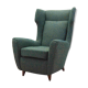 Green armchair, Italian design, 1970s, production: Italy