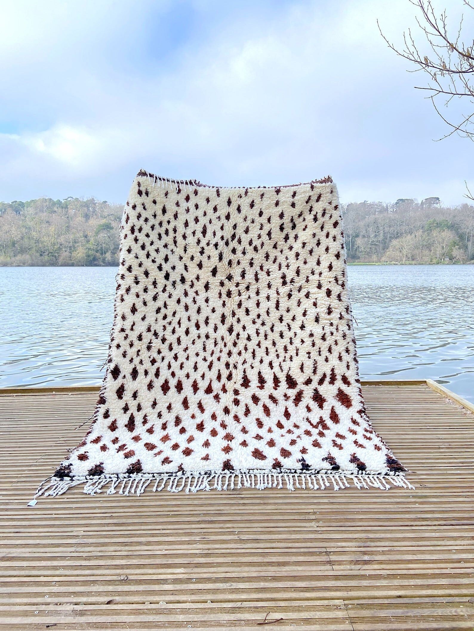 Beni Ouarain wool rug in 185x280 cm wool