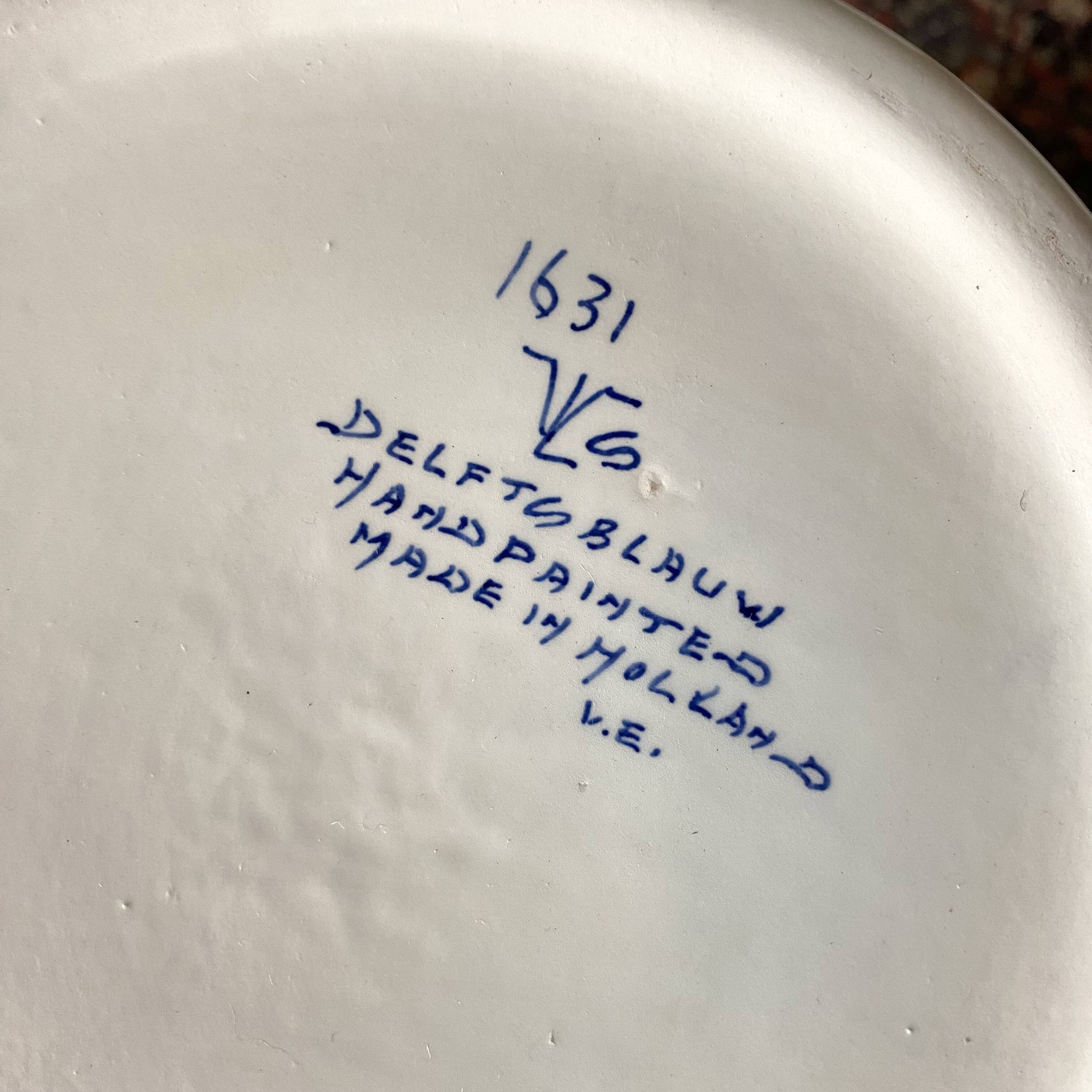 Large Delft vase, hand-painted Dutch vase 38 cm