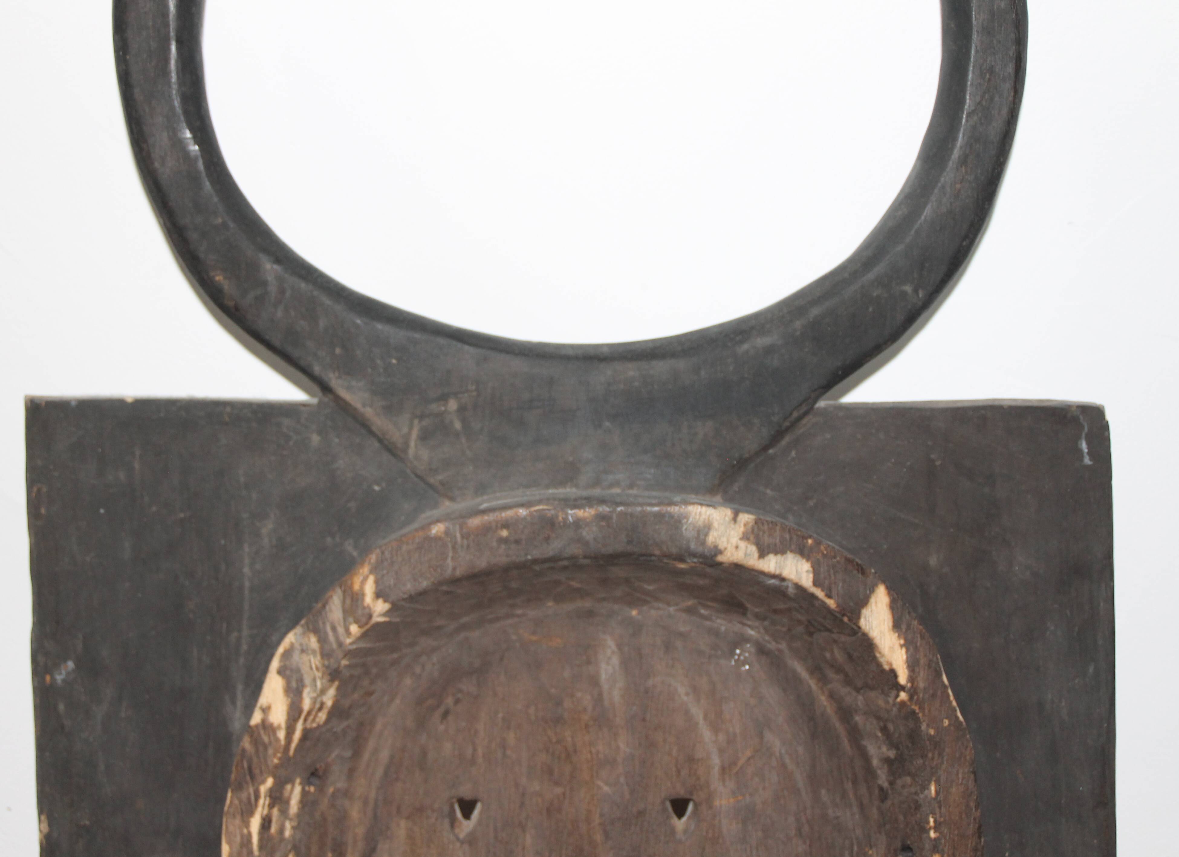 African Art Mask carved wooden palette Ivory Coast Baoule height 87 cm