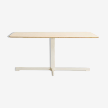 Dining table or desk with a white metal base