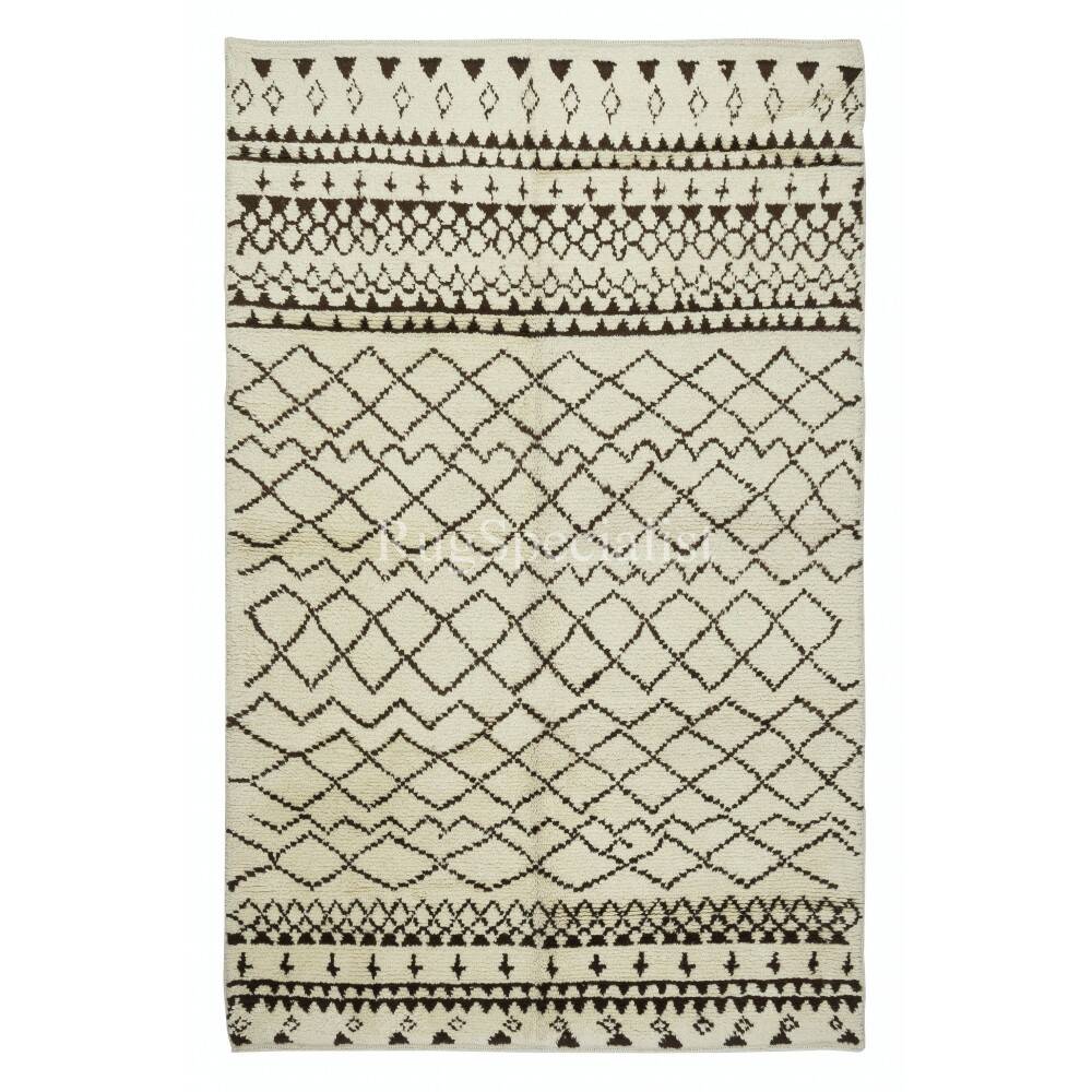 Contemporary Handmade Moroccan Tulu Rug Made of Natural Undyed Wool
