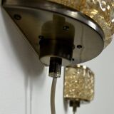 Pair of vintage wall lights, Murano glass and brass, Sweden, 1960.