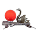 Lampe signé M.Leducq, lampe à poser cygne régule sur marbre, lampe boule, lampe art déco, 30's