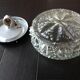 Structured glass round ceiling lamp vintage 60s-70s