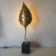 Lampe fleur dorée design 1970