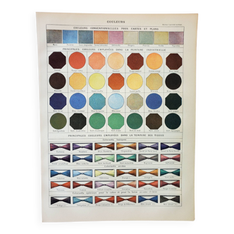 Gravure ancienne 1898, Couleurs 2, multicolore, dégradé • Lithographie, Planche originale