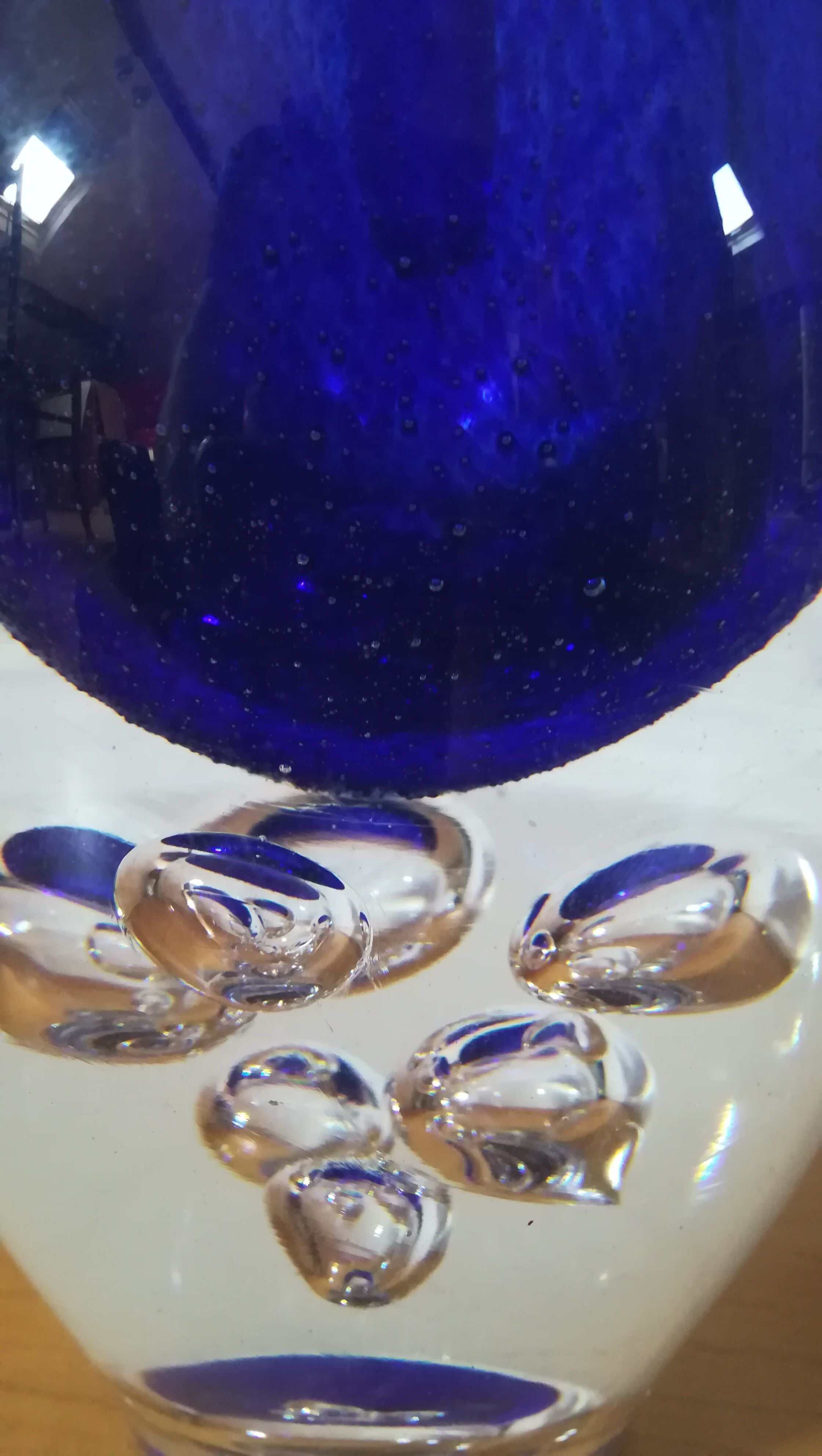 Glass flask blown by Jean Claude Novaro, unique piece.