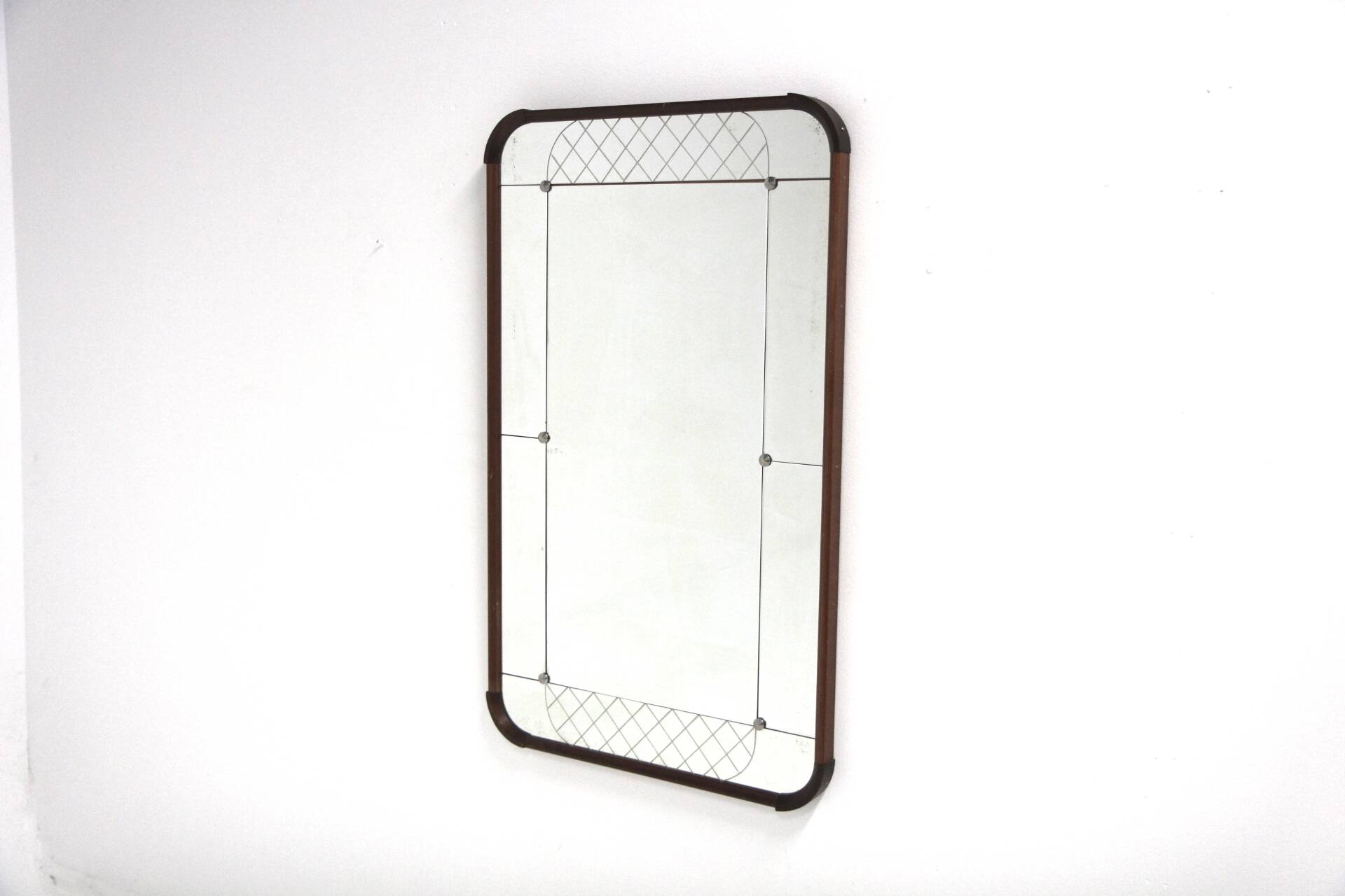 Scandinavian mahogany mirror, Glas & Trä, Sweden, 1960, 103x62cm