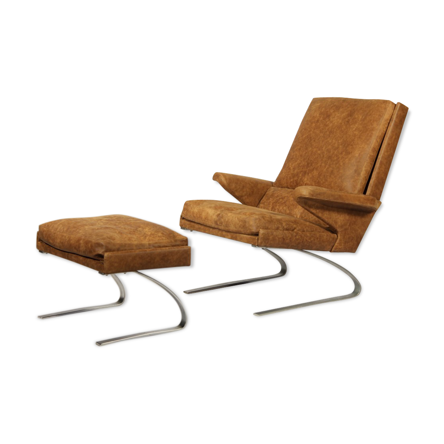Armchair "Swing" and Ottoman by Reinhold Adolf and Hans-Jürgen Schrapfer for Horn, 1970 s