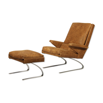 Armchair "Swing" and Ottoman by Reinhold Adolf and Hans-Jürgen Schrapfer for Horn, 1970 s