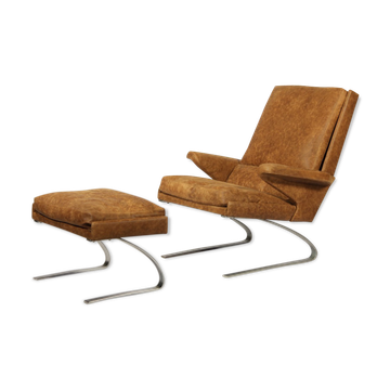 Armchair "Swing" and Ottoman by Reinhold Adolf and Hans-Jürgen Schrapfer for Horn, 1970 s