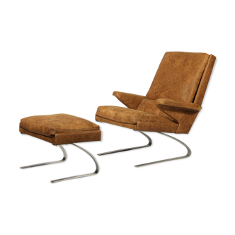 Fauteuil "Swing" et Ottoman par Reinhold Adolf et Hans-Jürgen Schräpfer pour COR, 1970s