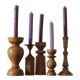 Bougeoirs scandinaves en bois, lot de 5