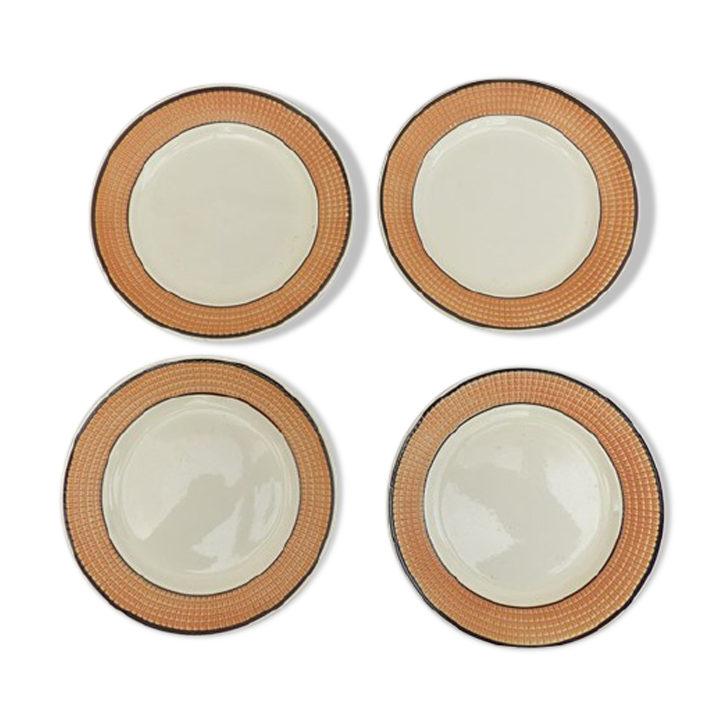 Nidervillier orange tile dessert plates