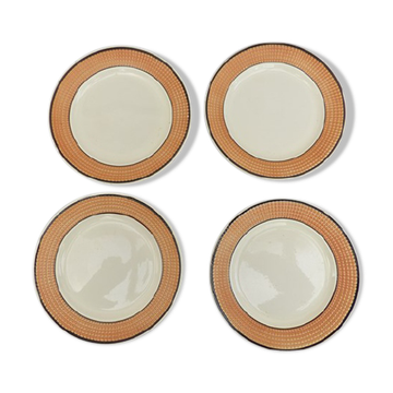 Nidervillier orange tile dessert plates