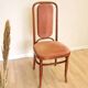 Vintage Thonet Style Bentwood Dining Chair: High Back, Cushioned Seat Pink