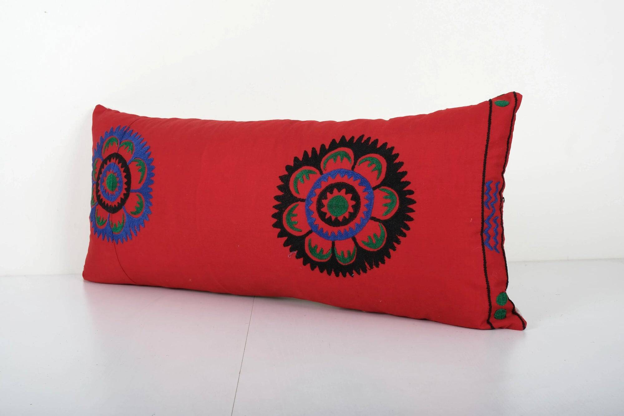 Vintage embroidered cushion cover 81x36 cm