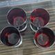 4 red glasses arçon France vintage