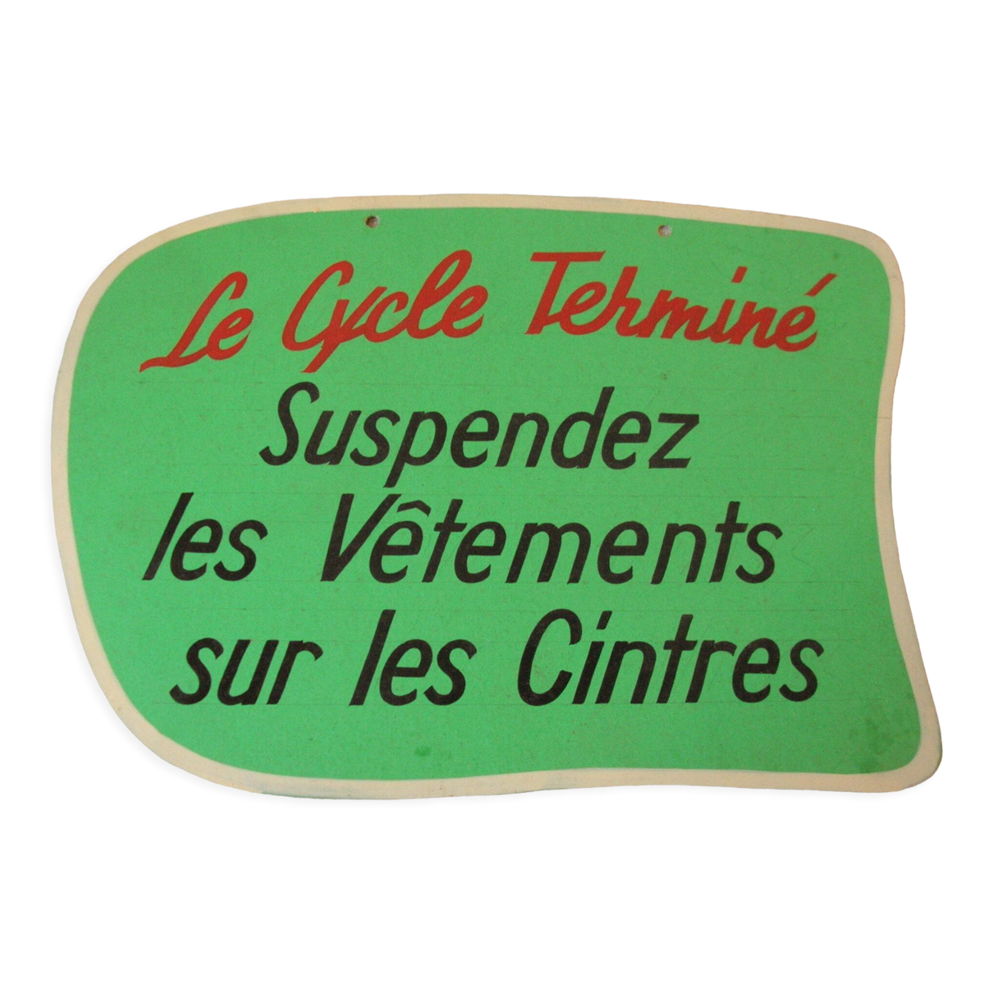 Old dyeing cardboard panel laundromat Lavomatic Hang clothes