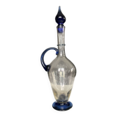 Vintage carafe in blown and bubbled glass paste.